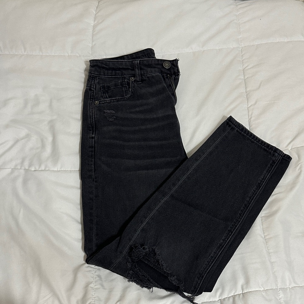 American Eagle Black Distressed Jeans